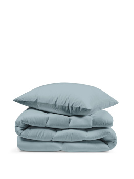 Комплект евро поплин Niteva 17710 серо-голубой пододеяльник + наволочка 70*70см - 2шт *1/8