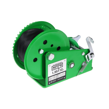 Лебедка ручная барабанная тяговая 1350 кг лента 10 м HW 1350 HITCH *1