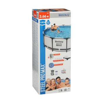 Бассейн каркасный Steel Pro Мах 366 х 100 см (фил. насос, лестница) 56418 1693628