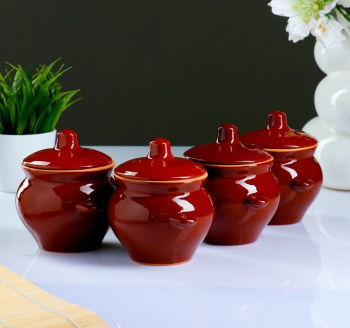 Набор горшочков для жаркого 4шт х 0,5л №5 МИКС (Борисов ОБЧ076) *1/4