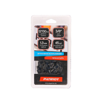 Цепь пильная шина30см 45звеньев шаг3/8" паз1.3мм 91VS-45Е PATRIOT *1