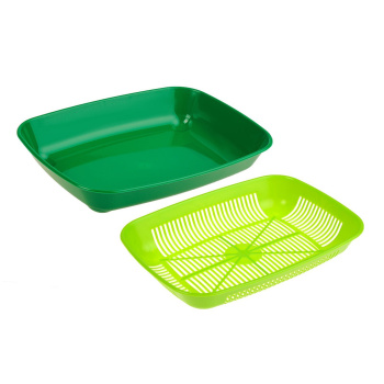 Туалет округлый с сеткой 33,5 х 25 х 6 см, темно-зеленый/светло-зеленый 3275758