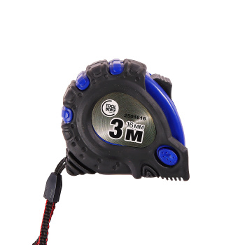 Рулетка 3м х16мм резиновый корпус , 3 фикс., магнит. "T4P" (арт.2501616) *1/12/180