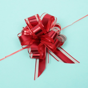 Бант для оформления Серпантин «Изящный подарок», диаметр 15 см, красный