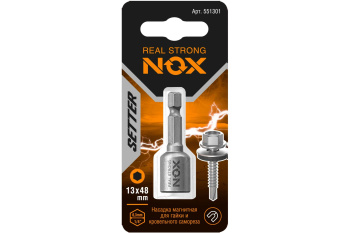 Ключ-насадка для кров.саморезов 13х48мм (1шт) магнитная 1/4" (551301) NUT SETTER *1/10/50/100