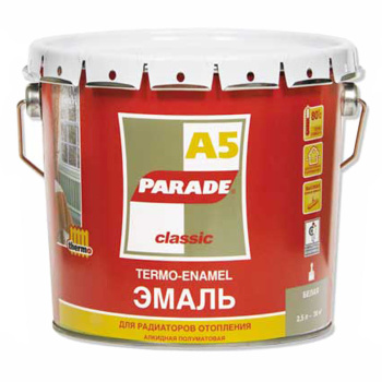 Эмаль алкидная PARADE, для радиаторов, 0.75 л, белая, полуматовая