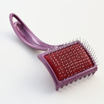 Пуходёрка большая мягкая с каплями, основание 68х48 мм, увеличенное количество зубцов, микс  4582423