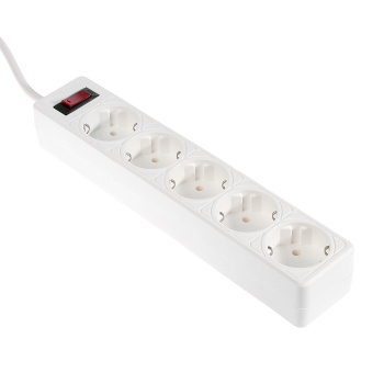 Сетевой фильтр 5 розеток 5м 10А ПВС 3x0,75 нагрузка 2200Вт белый Smartbuy SBSP-50-W *1/35