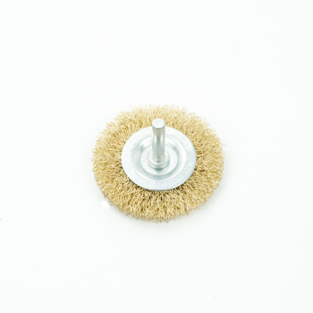 Щетка-крацовка "круглая" латунирован.круч.провол. 0,3мм 60мм для дрели арт.36702060 Bohrer *1/120