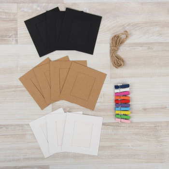 Набор фоторамок на прищепках "Стиль", веревка, прищепки и фоторамки 10 шт.   2537449