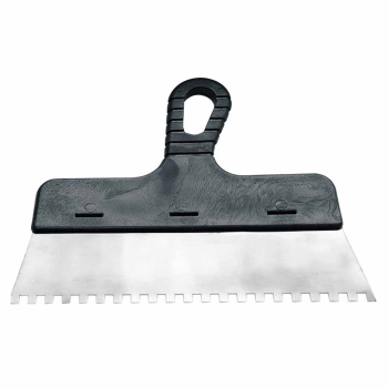 Шпатель фасадный нерж.сталь зубчат 250мм пласт.руч 8*8мм T4P(арт.1201178) *1/10/60