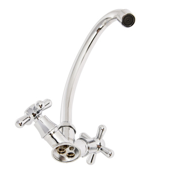 Смеситель для кухни Roegen RP021A, высокий излив, двухвентильный