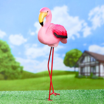 Садовая фигура "Розовый фламинго" 23х14х49см  4793755