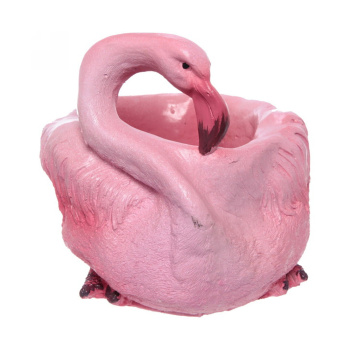 яяяФигура из гипса "Фламинго-кашпо" 20*23см