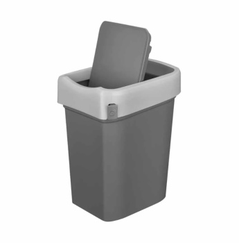 Контейнер д/мусора пластм. с откидной+"плавающей" крышкой 10л "SMART BIN",крепл.д/пак. 434214711*1/4
