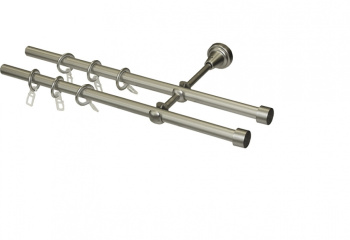 Карниз кованый d16мм 2-рядный гладкий Серебро матовое 3,0 Легранд в тубусе *1