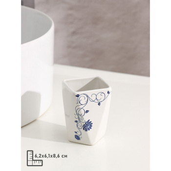 Набор для ванной "Василек" 4 предмета (мыльница. дозатор для мыла, 2 стакана) 2386023