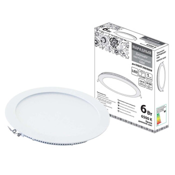 Светильник встраиваемый светодиодн."Даунлайт" СВО Народный 6Вт6500К бел TDM SQ0329-0245 *1/60