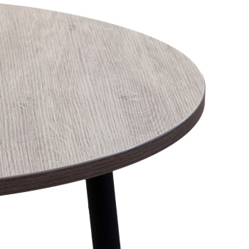 Стол обеденный круглый нераздв.СИЭТЛ d800мм h750мм ДУБ КАНЬОН+3 опоры d40мм мат.черный *1