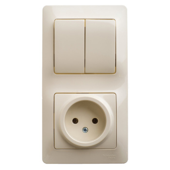 Блок комбинированный GLOSSA розетка + выкл. 2-кл. беж. SchE GSL000272