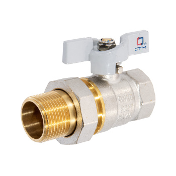 Кран шаровый 3/4" (Ø20) М/П бабочка с американкой СТМ (СТАНДАРТ) CWAFM034 *1/15/90