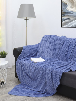 Плед 150*200см фланель жаккард кубики синий 17-3923 FF FNJq BL1 Absolute *1