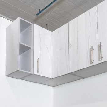 Шкаф навесной угловой 600х600 мм BROZEX-WOOD Camellia, с двумя дверцами, серый / юта