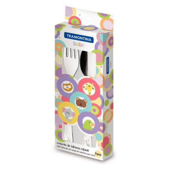 яяяНабор столовых приборов нерж. детский 2пр.TRAMONTINA 66970/030 *1/15