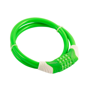 Замок навесной велосипедный 10х650мм зеленый КОДОВЫЙ Нора-М *1/40/80