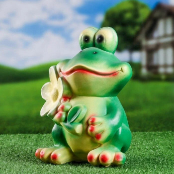 Садовая фигура "Лягушка с ромашкой", 18х25х28см, МИКС 3808061