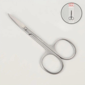 Ножницы маникюр зауженные загнутые 9*4см серебр пакет QF