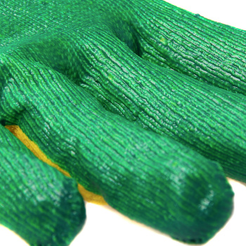 Перчатки ХБ с латекс двойн облив 10кл желт/зел *10/300