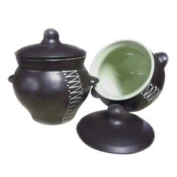 яяяГоршочек для жаркого керамич. 0,5л  №5  с ручками ЧУГУН (Борисов) *1/18