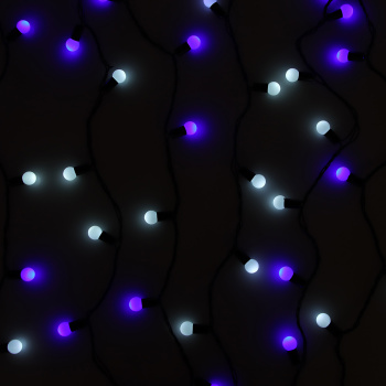 Гирлянда «Нить» Luazon Lighting, 10 м, мигание, бело-синий, шарики 1.5 см, 100 LED, IP44, 220 В