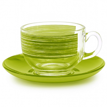 яяяНабор чайный стекло Luminarc 12пр/6перс. "Brushmania Green" P8982 *1/6