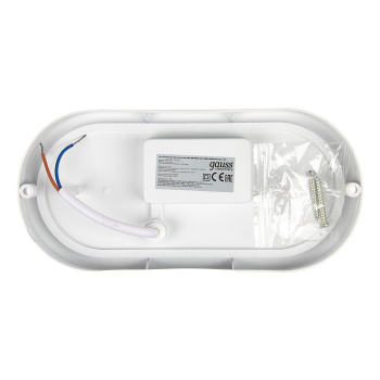 Светильник накладной светодиодный 15Вт 6,5К 1100Лм IP65  овал белый ЖКХ Gauss 161411315 *1/40