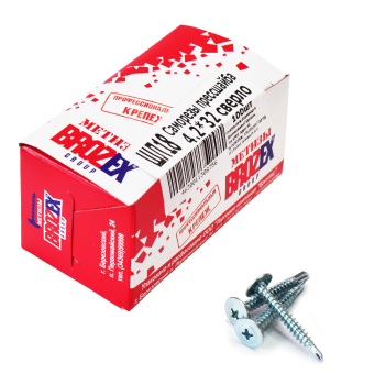 Саморезы прессшайба BROZEX коробка 4,2*32 сверло (100шт) *10