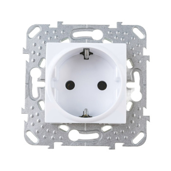 Механизм розетки "Unica" 1-м. белый с/з  SchE MGU5.036.18ZD   *1