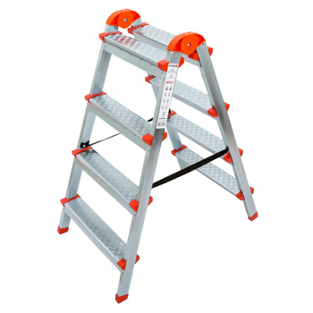 Стремянка стальная 2-х сторонняя 4 ступени, выс.верхн. площ.0,82м 122404 "Ярус" "Perilla" *1