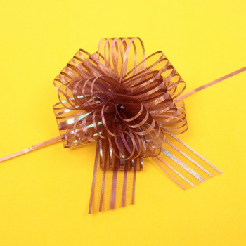 Бант для оформления Серпантин «Сияние», диаметр 15 см, шоколад