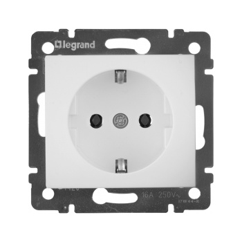 Механизм розетки "Valena" 1-м. с заземл, бел. Leg 774420 *1/10