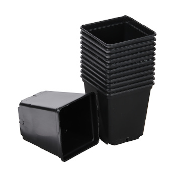 Набор горшков для рассады пластм. (0,25л *12шт) квадратный черный А5520чр (Ангора) *1/160