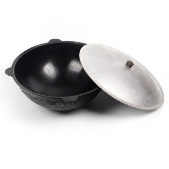 Казан чугунный 8,0л с Крышкой, d верха 360мм (Узбекистан) *1