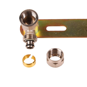 Уголок с креплением 16х1/2"(Ø15) цанга/мама (водорозетка) ПЛАНКА СТМ CLWP1612 *1/20