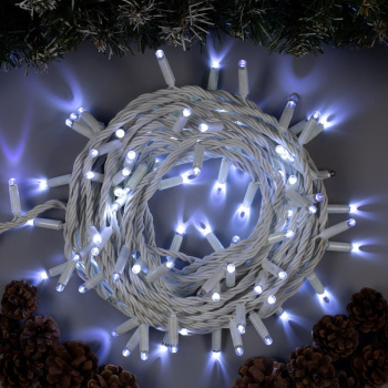 Гирлянда «Нить» Luazon Lighting, 10 м, мерцание, белый, 100 LED, IP65, 220 В
