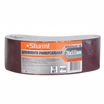 Шлифлента 76*533 №100 STURM 9010-В76x533-100 (набор 10шт.) *1/25