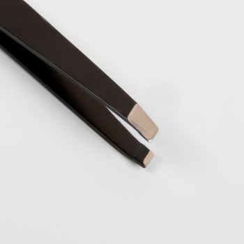 Пинцет широкий, скошенный наконечник, 9,5см, цвет чёрный 1492258