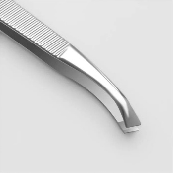 Пинцет №3 скошенный широкий 8,5см серебр пакет QF