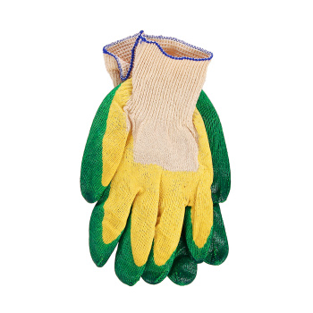 Перчатки ХБ с латекс двойн облив 13кл 4нит 55гр белжелзел (арт.634Р) ЛЮКС Ladoni инд уп