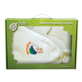 Набор из 3-х предметов (шапка Лучший банщик, рукавица, коврик) "Банные штучки", войлок 100% / 5